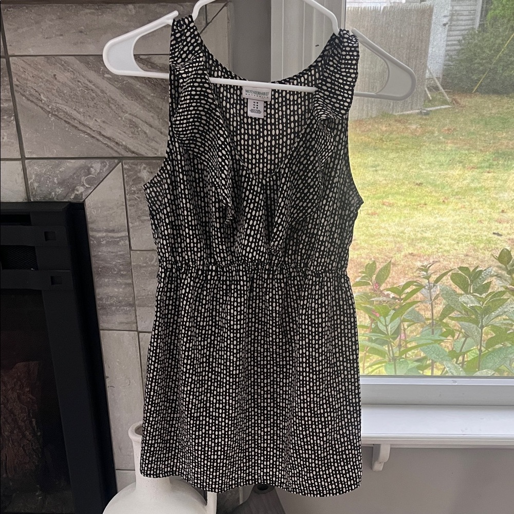 Motherhood Maternity Black and White Patterned Blouse